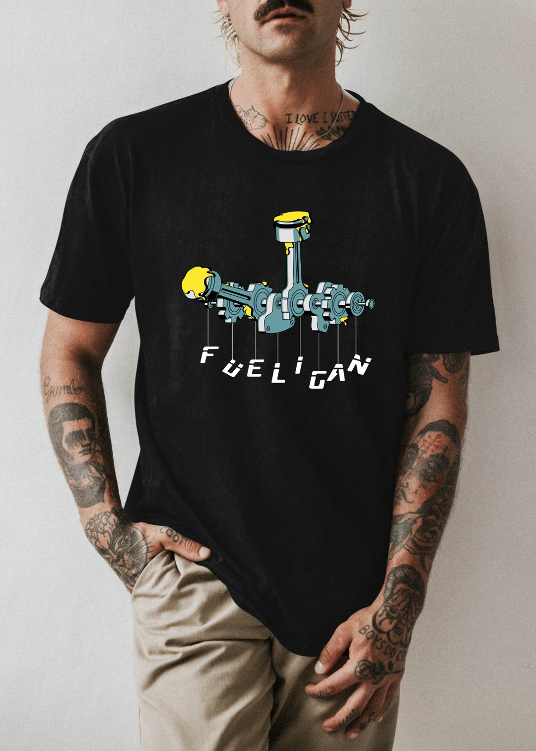 FUELIGAN "CRANK" BLACK T-SHIRT